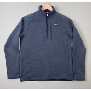Patagonia Men's Better Sweater 1/4 Zip Fleece Pullover Jacket Small Heather Blue